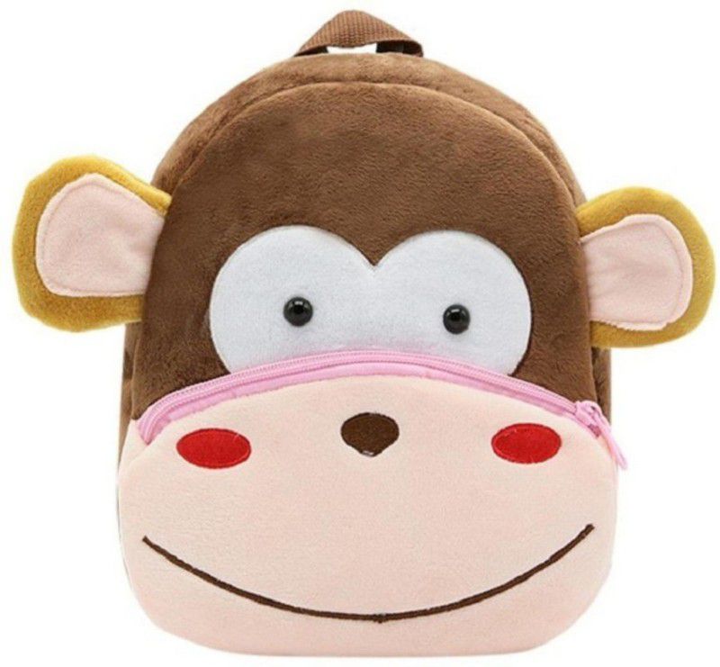 HappyChild Monkey Premium Quality Soft Children, Kids, Baby, Velvet special BAG - 14 cm  (Brown)