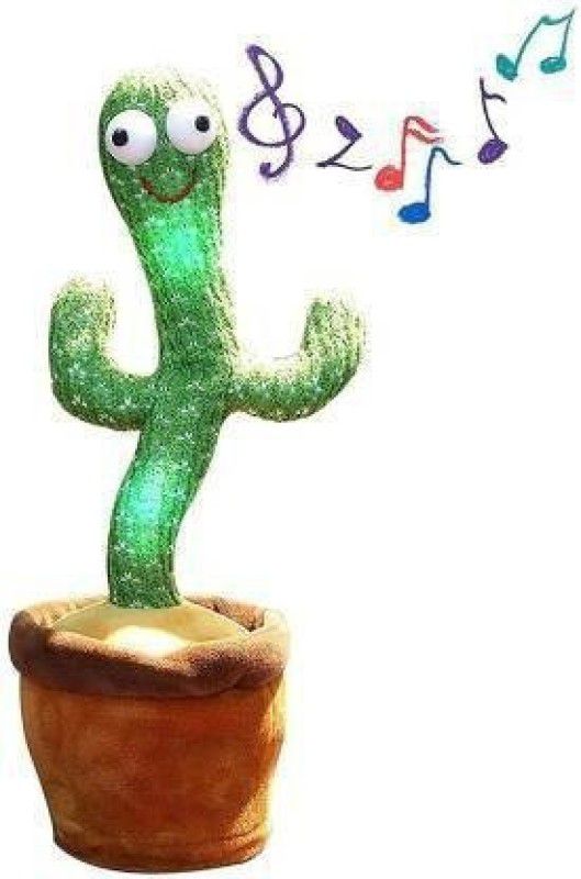 FASTFRIEND Dancing Cactus Colorful Glowing Talking Cactus Toy Repeating What You Say Cactu  (Green)
