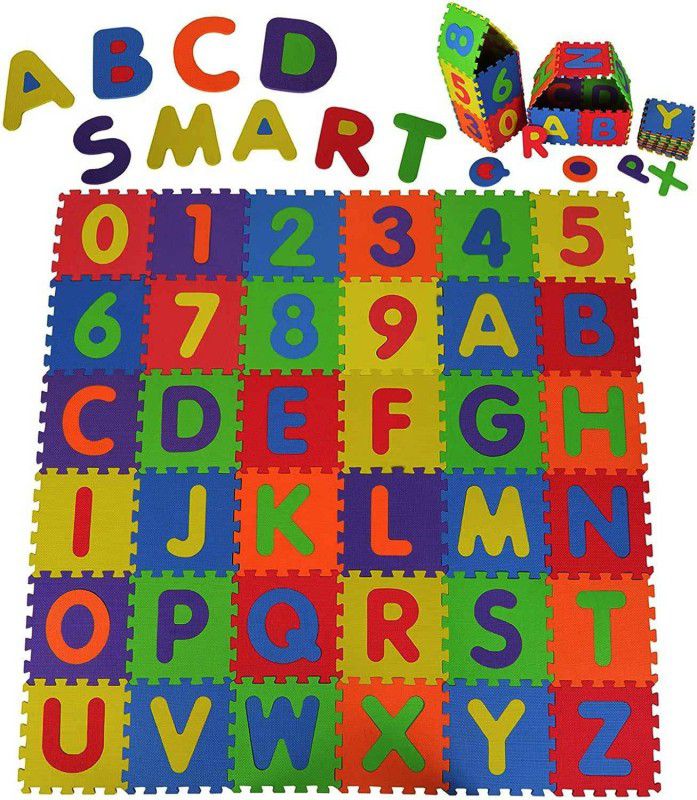 rozik Kids ABC and Numbers Puzzle Non Toxic EVA Foam Interlock Mat Puzzle for kids  (36 Pieces)