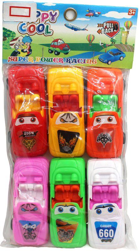 neoinsta shopping Very beautiful And colorful 6pc Plastic Pull Back Cars Set For Kids  (Multicolor)