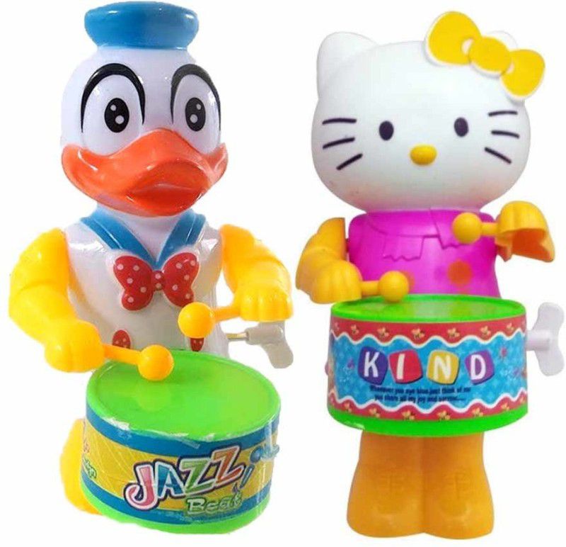 PRIMEFAIR Duck and Kitty Cute Drummer Toy with Drumming and Dancing Action for Kids  (Multicolor)
