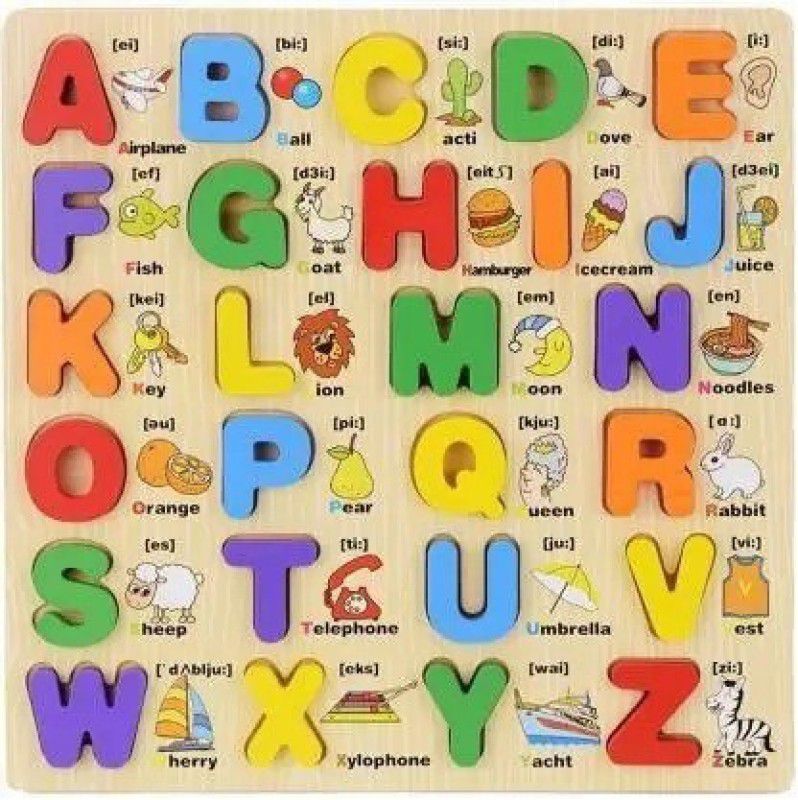 JUBLYN Wooden Capital Alphabet Puzzles with Pictures for Children  (1 Pieces)