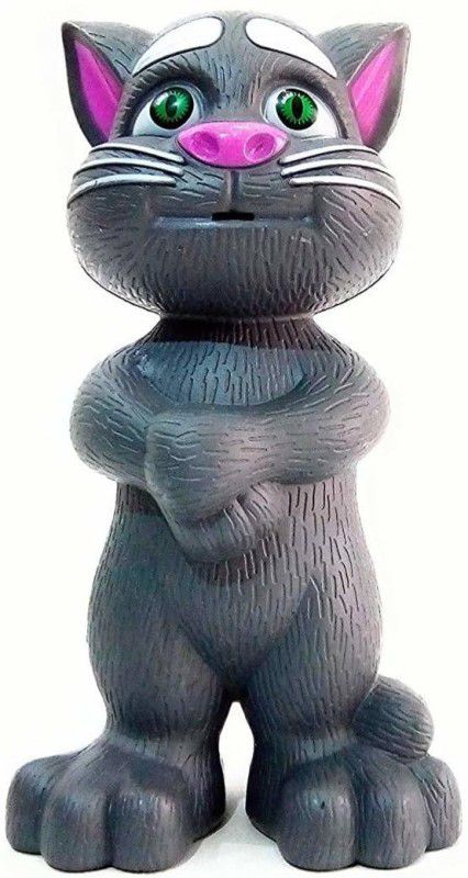 Satisfyshop Black Intelligent Talking Tom Cat with Touch Recording Story Rhymes & Songs,Intelligent Touching Tom Cat with Wonderful Voice  (Black)