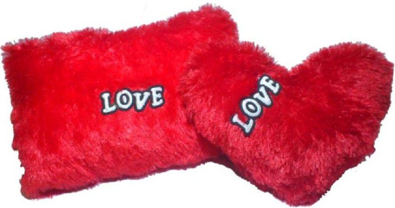 ARC Soft Combo of Heart And Pillow - 35 cm  (Red, Red)