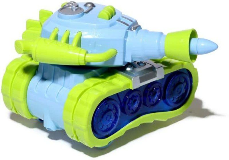 Plutofit Cartoon Tank with Light & Music, 360° Rotation Tank Destroyer,  (Multicolor)
