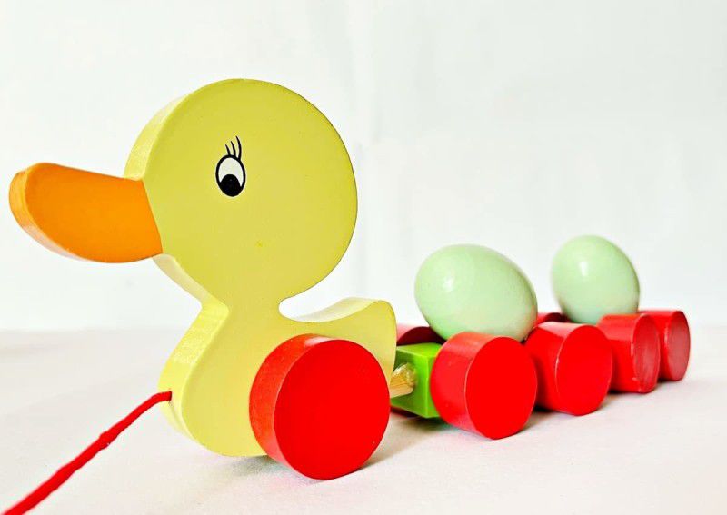 Prime Choice Toys Wooden Duck Egg Family, Rope Toy for Babies, (Duck Egg Family)  (Multicolor)