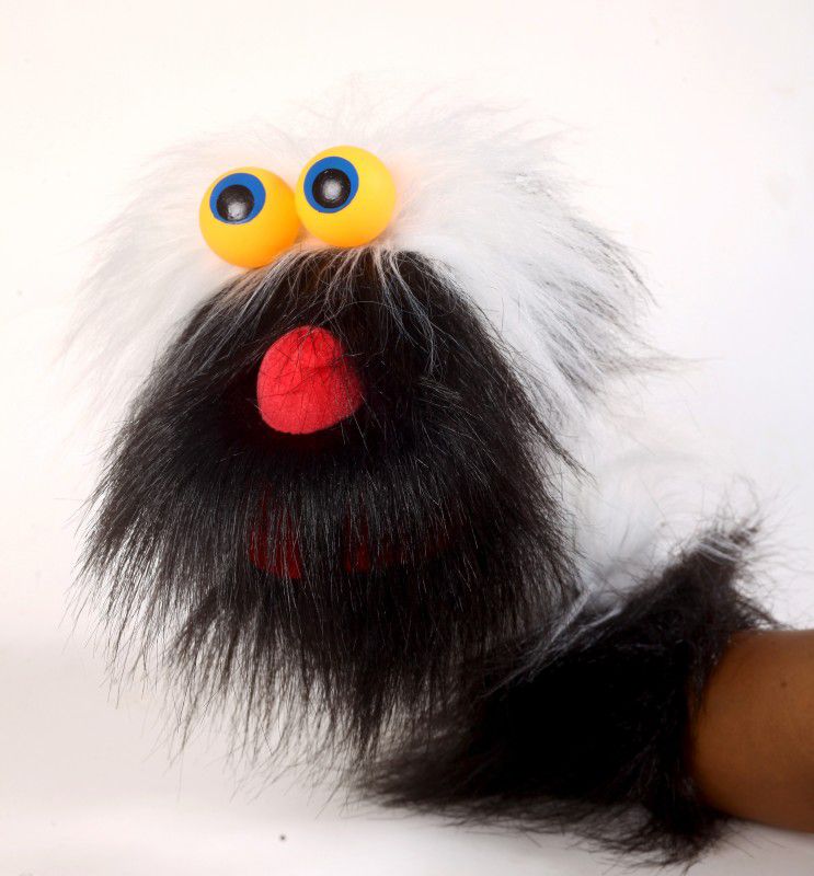 PoutZip Big Fur Hand Puppet . B.W Hand Puppets  (Pack of 1)