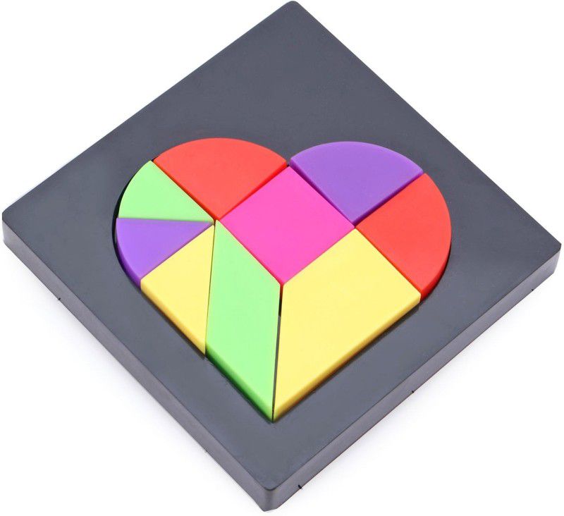 Ratnas Premium Quality Heart shaped tangram puzzle for kids  (9 Pieces)