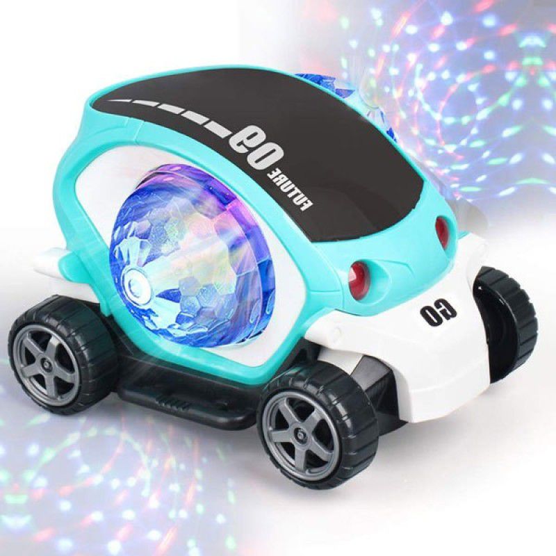 FFERONS GOOD QUALITY Musical/Dancing/Lighting Stunt 09 Future Car Rotate 360° With Multicolor led Flashing Light & Music Learning/educational Gift/gifting car toy  (Multicolor)