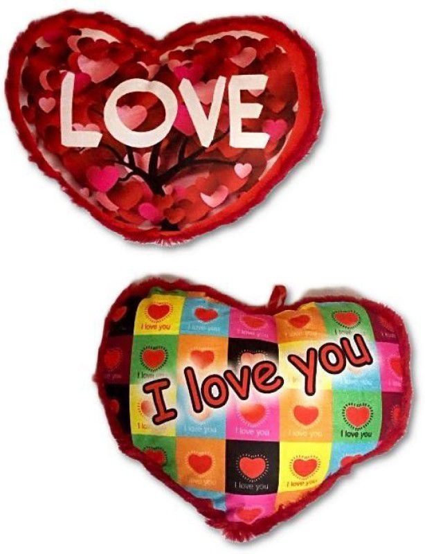 MYBUDDY pack of 2 soft lovable hearts 40cm - 35 cm  (Multicolor)