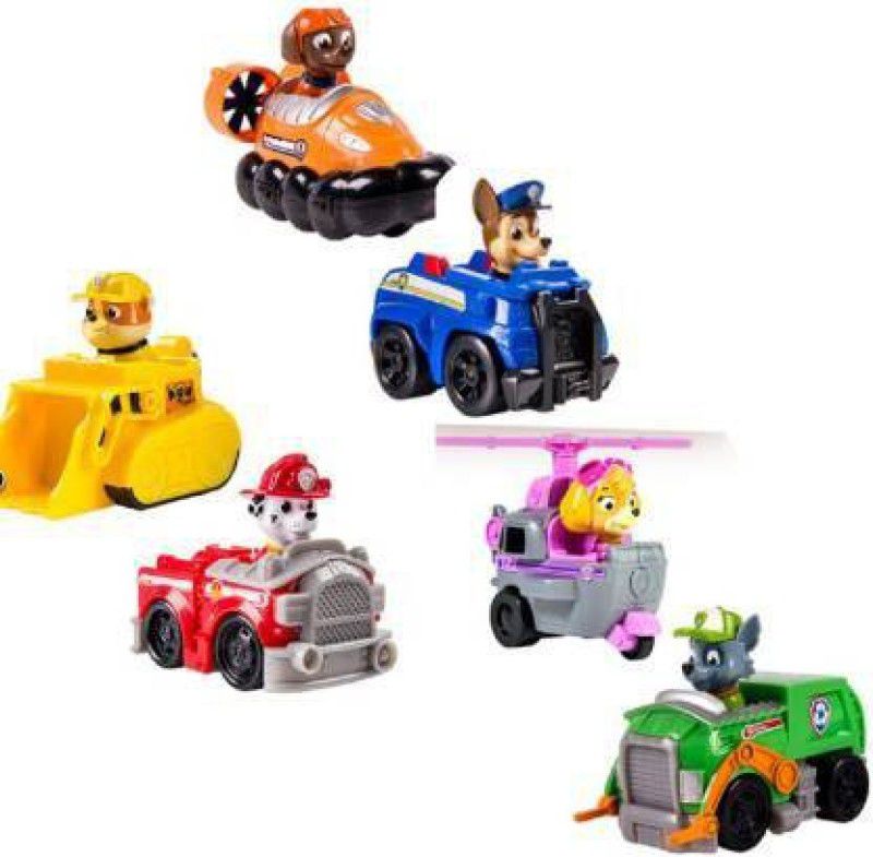 toyeez Patrolling Buddies Car Set of 6 (Without Box)  (Multicolor, Pack of: 6)