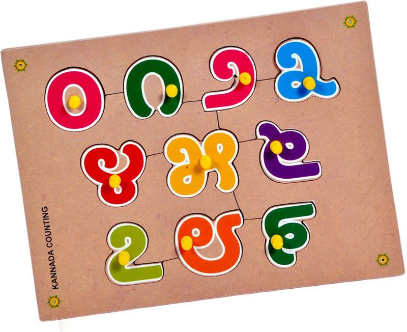 Toyvala Learning Pinewood Wooden Puzzle KANNADA Counting Learning Educational Easy To Learn Jigsaw Learning Puzzle Board  (10 Pieces)