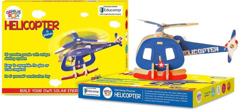 Genius Box Learning and Educational Toys for Children: Helicopter 3D Wooden Puzzle  (1 Pieces)