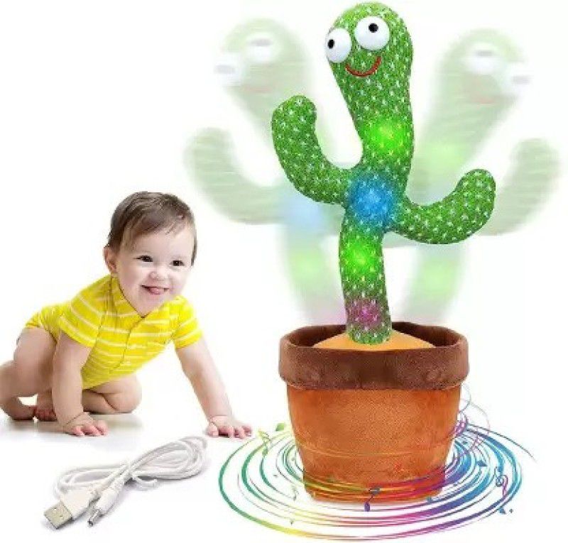 SNM97 Talking & Dancing Cactus|Can Sing Wriggle & Recording| Baby Toy (Green)  (Green)