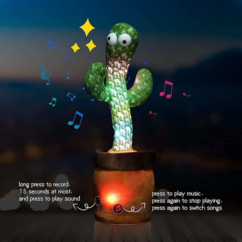 SNM97 Dancing Cactus Plushies Toy –Talking, Dancing, Recording,  (Multicolor)