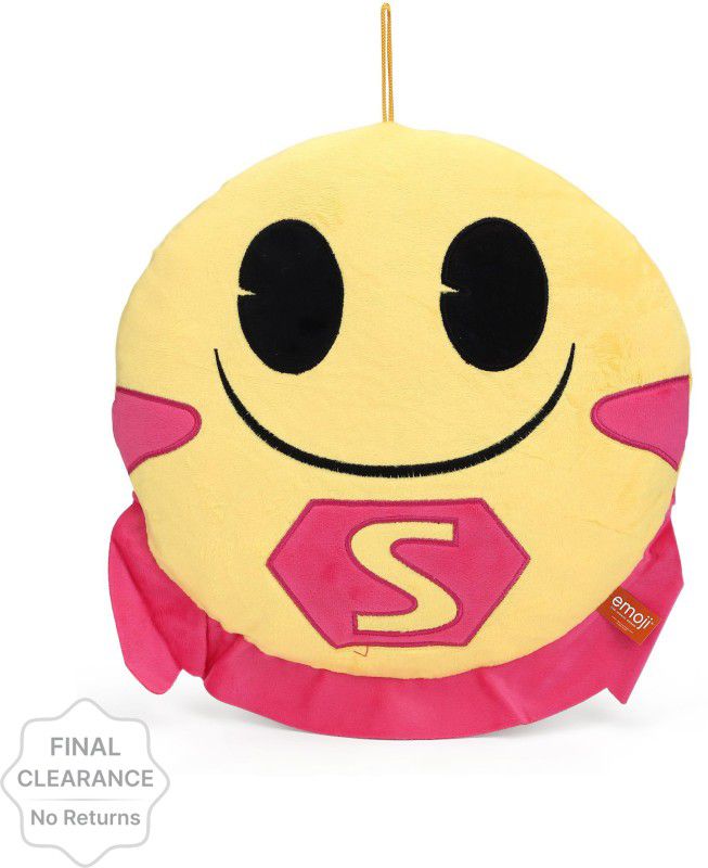 My Baby Excels Emoji S Cape Face Plush - 30 cm  (Yellow, Pink)
