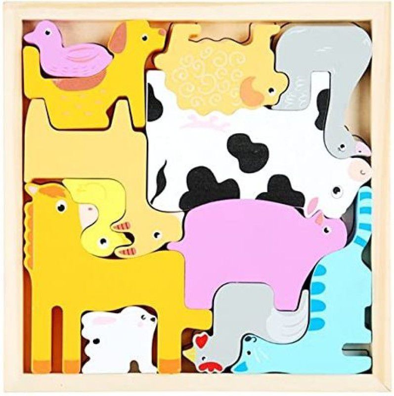 NONU 3D Wooden Pet Animals Jigsaw Puzzle Pre Education Learning Toy  (1 Pieces)