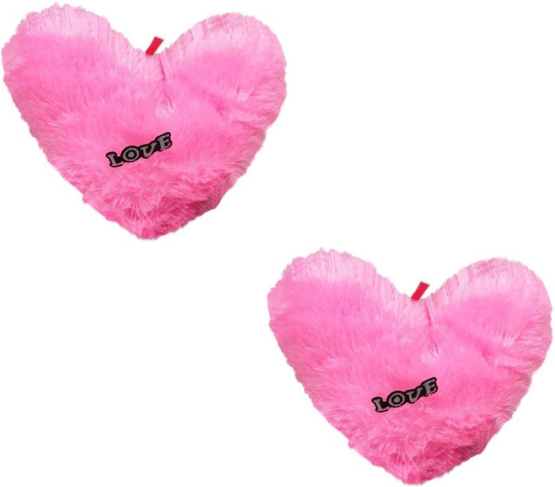 Utkarsh Pack of 2 (Size:30x26cm) Premium Quality Peach Heart Love Dil Soft Fur Stuffed Toy for Adult & Kids Birthday's, Valentine's Days, Special Occasional Surprise Gifts, Home Room Decoration, Car Decor Showpieces - 26 cm  (Pink)
