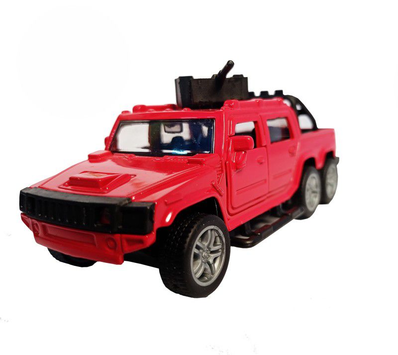 RajbalaSales Mini SUV Bullet Proof Army Jeep Diecast Model Car Die-cast Hummer Jeep.  (RED,BLACK & SLIVER, Pack of: 1)