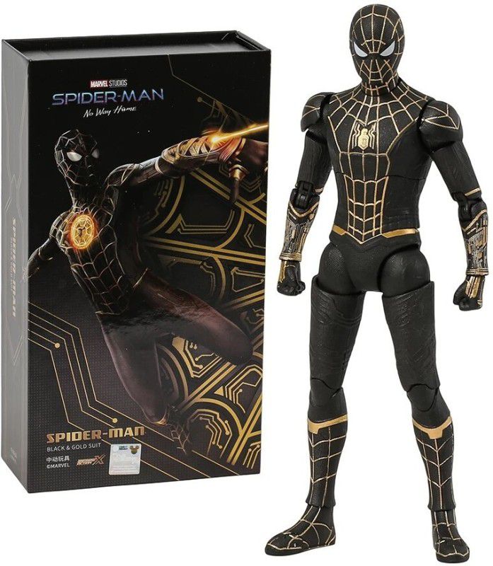 Delite New SPIDER MAN Black Suit Fans Collection ZD TOYS Action Figure Movie Model  (Multicolor)