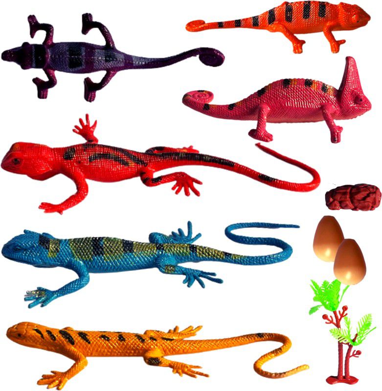 Mallexo Lizard Toy for Kids Set of 10PCs Wild Reptile Animal Toys - Bug , Insect toys  (Multicolor)