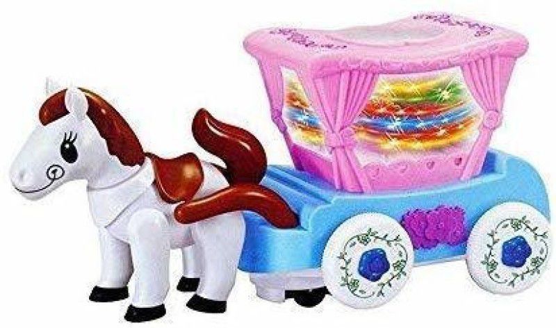 VRUX Latest Horse Flash Carriage Musical Toys/Cartoon Shape Toys with Sound and Lights for Kids  (Multicolor)