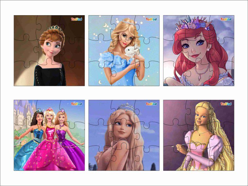Todfod Wooden Jigsaw Puzzles Diney Barbie Girls Anime Cartoon Characters For Kids  (54 Pieces)