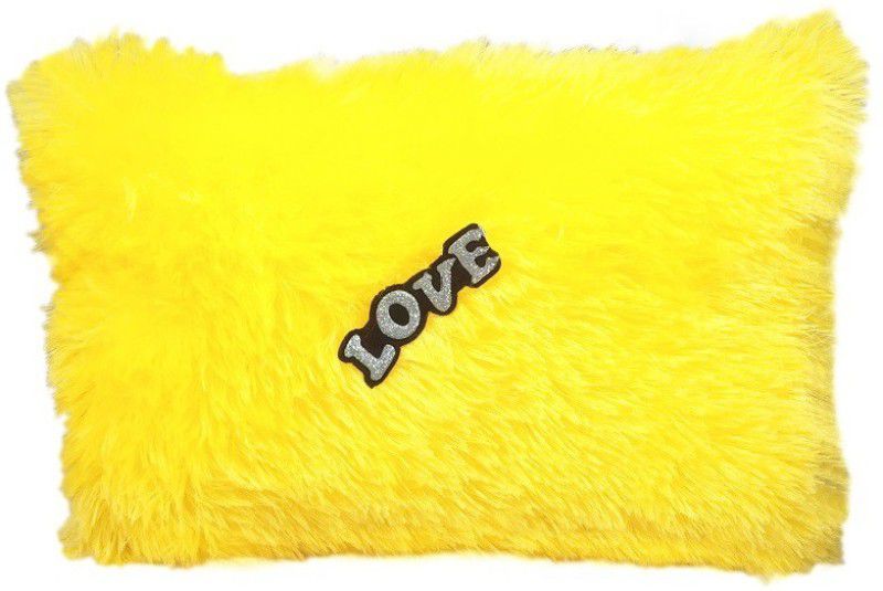 Utkarsh (Size:32x22cm) Yellow Rectangular Pillow Love Cushion Soft Fur Stuffed Toy for Adult & Kids Birthday's, Valentine's Days, Special Occasional Surprise Gifts, Home Room Decoration, Car Decor Showpieces - 22 cm  (Yellow)
