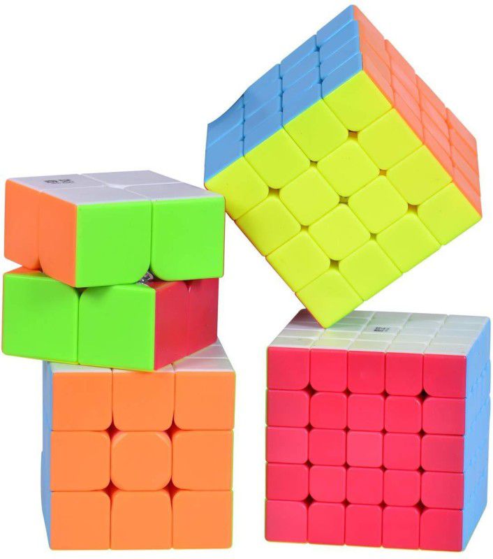 Authfort Premium Cube Gift Set, Speed Cube Bundle - 2x2 3x3 4x4 5x5 Stickerless Cube Gift Set (4 Piece)  (4 Pieces)