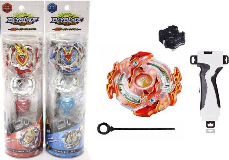 Authfort Zet Achilles & Beyblade , Winning Valkyrie With Handle Launcher (Multicolor) (Multicolor)  (Multicolor)