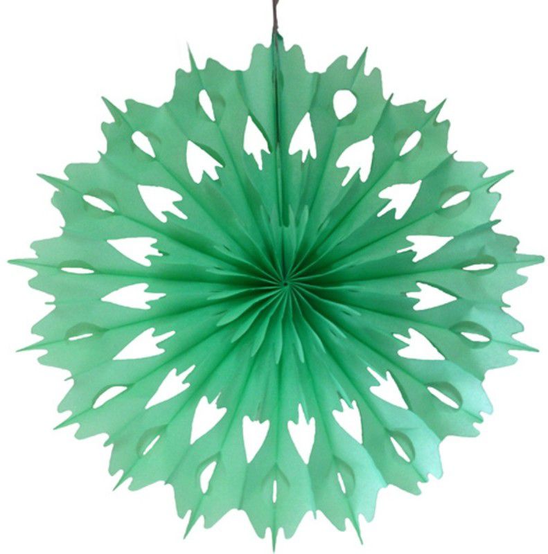FUNCART 16'' Snowflake Paper Fan - Apple Green