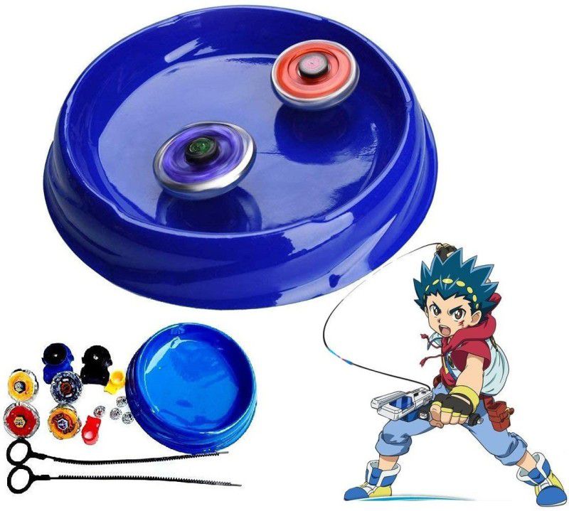 Authfort Beyblades 4-in-1 Metal Fighter Fury with Fight Ring and Handle Launcher for Kids  (Multicolor)