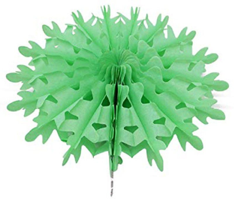 FUNCART 30 cm Snowflake Paper Fan - Apple Green