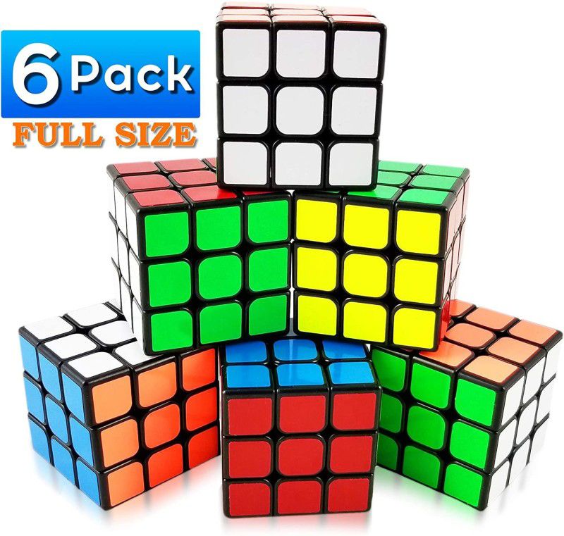 Authfort 6 Pack Full Size Magic Speed Cube  (6 Pieces)