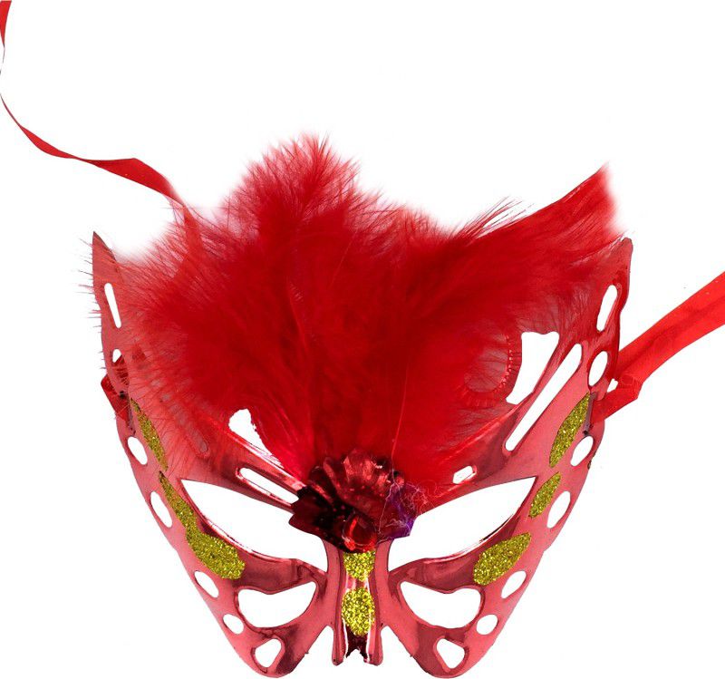 FUNCART Pink Feather Glitter Eye Mask