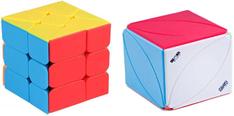 Authfort QiYi Ivy Cube Stickerless Qiyi Mofangge Skewb Cube Leaf Cube & QiYi Windmill Cube combo pack of 2  (2 Pieces)
