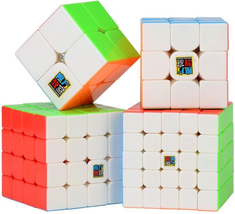 Authfort Speed Cube Set, Magic Cube Set of 2x2x2 3x3x3 4x4x4 5x5x5 Stickerless Speed Puzzle Cube with Gift Box  (4 Pieces)