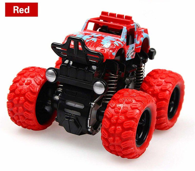HappyBive Mini Monster Truck Pull Back Cars Toys 360 Degree Stunt car(Pack Of 1, RED)  (Red, Pack of: 1)