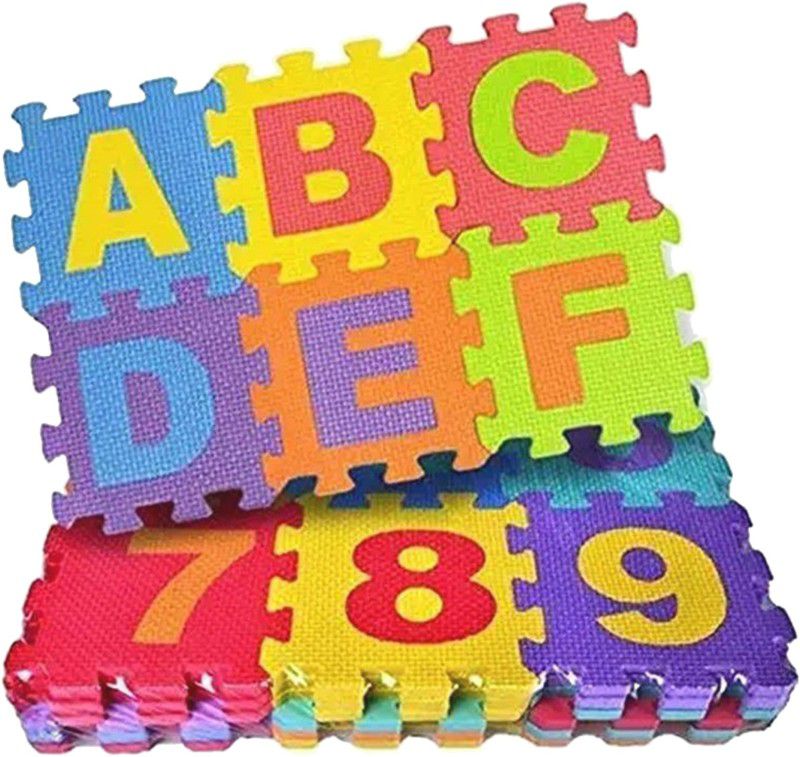 Sarvda Puzzle Mat for Kids | Picture English & Numbers Learning Interlocking Puzzle Mat  (35 Pieces)