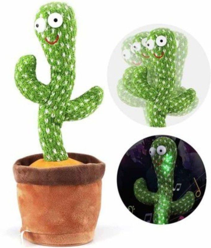 FASTFRIEND Dancing Cactus Toy for Baby Record and Repeat Voice with Rechargeable USB cable  (Green)