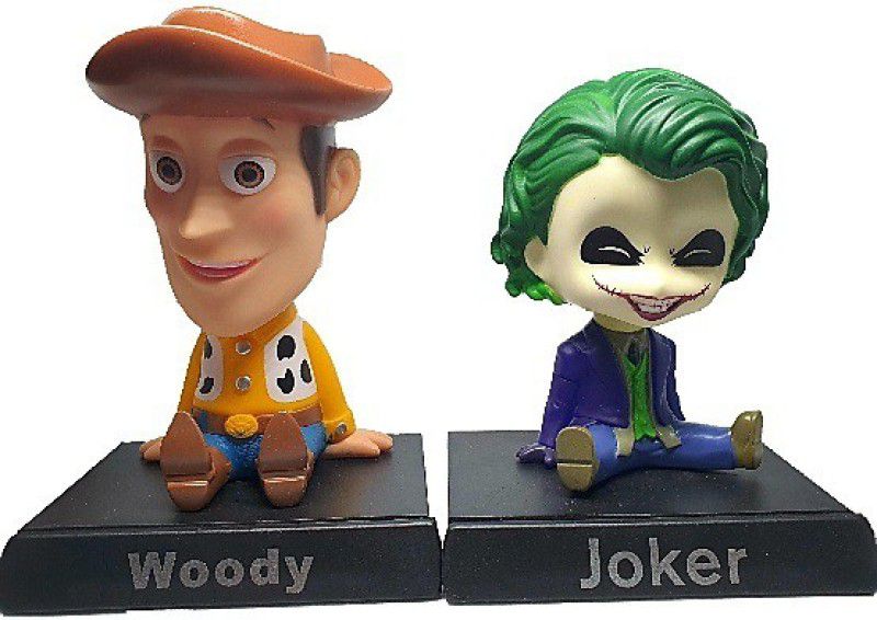 Daiyamondo Woody With Blue Joker Big Size Bobble Head - Action Figure Moving Head Bobblehead Spring Dancing PVC Bobble Spring Dancing Doll Toy Car Dashboard Bounce Toys for Car Interior Dashboard  (Multicolor)