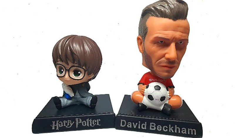 Daiyamondo Harry Puttar With Football player David Beckham Big Size Bobble Head - Action Figure Moving Head Bobblehead Spring Dancing PVC Bobble Spring Dancing Doll Toy Car Dashboard Bounce Toys for Car Interior Dashboard  (Multicolor)