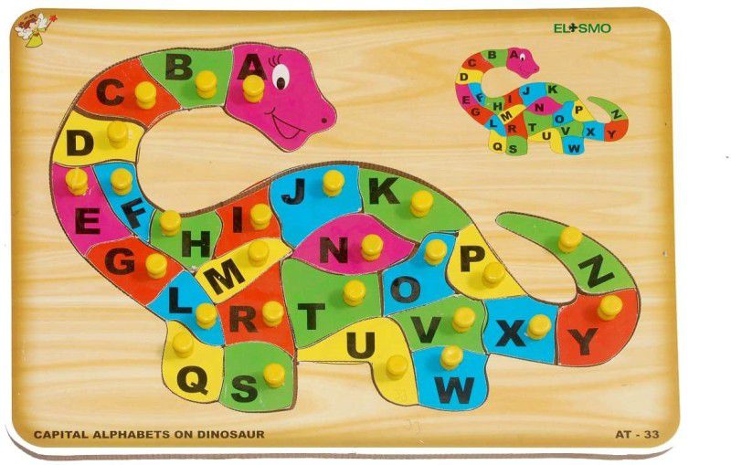 PABAH English Alphabet 26 Letter Upper Case Learning Kindergarten Diynosaur KidsPuzzle  (26 Pieces)
