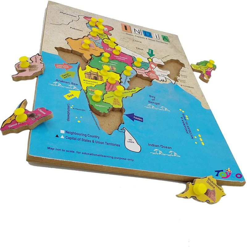 AMUSING Indian Map /Board Game/Educational/Learning Game for Kids Board Game Accessories  (1 Pieces)