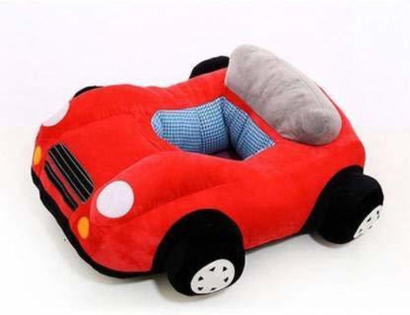 Hello Baby Car Shape Soft Plush Cushion Baby Sofa Seat or Rocking Chair for Kids - 45 cm Red - 8 inch  (Red)
