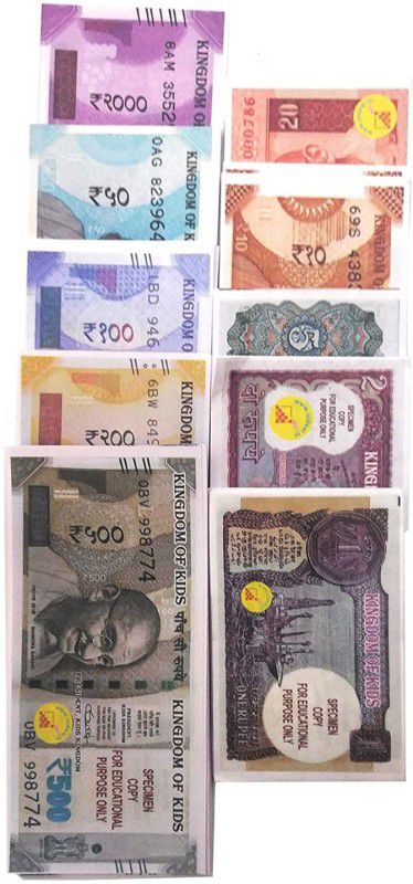 MyselfDee Dummy Currency notes for kids | 20 Each Fake notes for kids and dummy notes Money Gag Toy