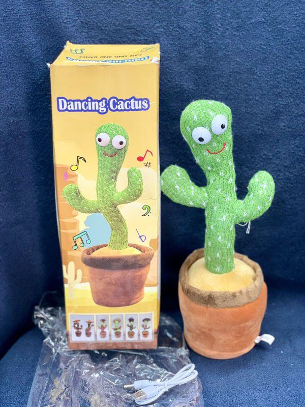 NKL New Toy 01 Talking Repeat Singing with LED Light Repeats Cactus  (Green)