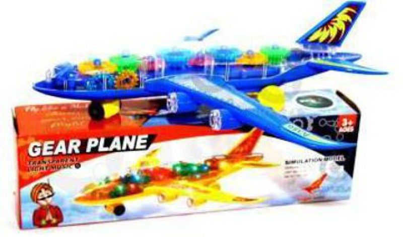 CutieKart Transparent Electronic Musical Aeroplane Toys Crawling Toys  (Multicolor)