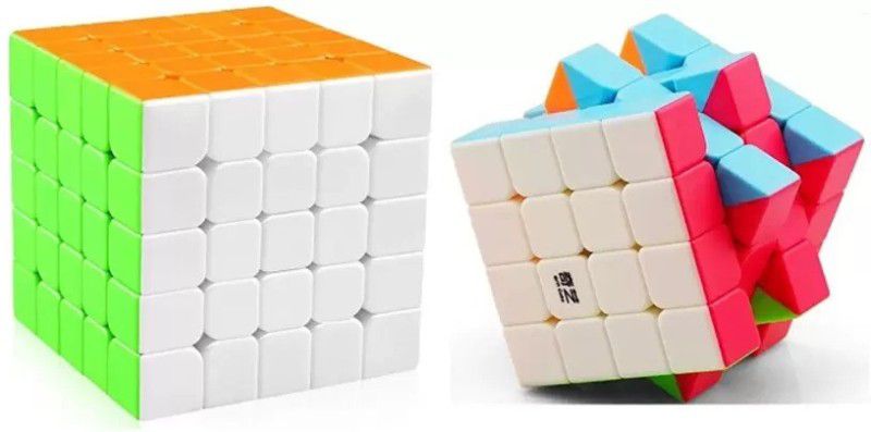 KITI KITS Brainstorming Puzzle High Speed Magic Striker-Less Combo Cube 5x5 & 4x4  (2 Pieces)