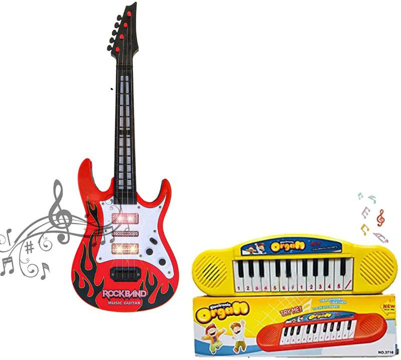 VikriDa 22 Key Piano Keyboard with Musical Guitar with 3D LED Light  (Multicolor)